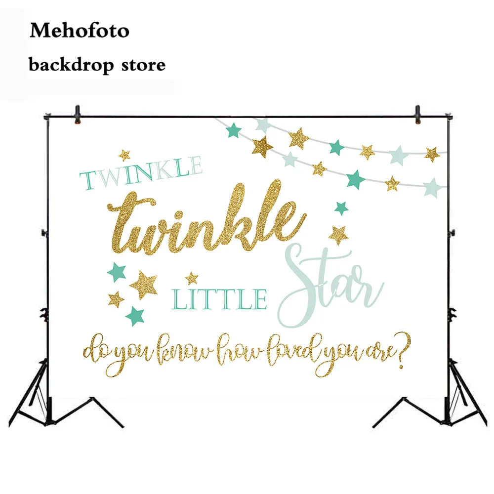 

Neoback twinkle twinkle little star backdrop for photography newborn baby shower photo background party banner for decor 442