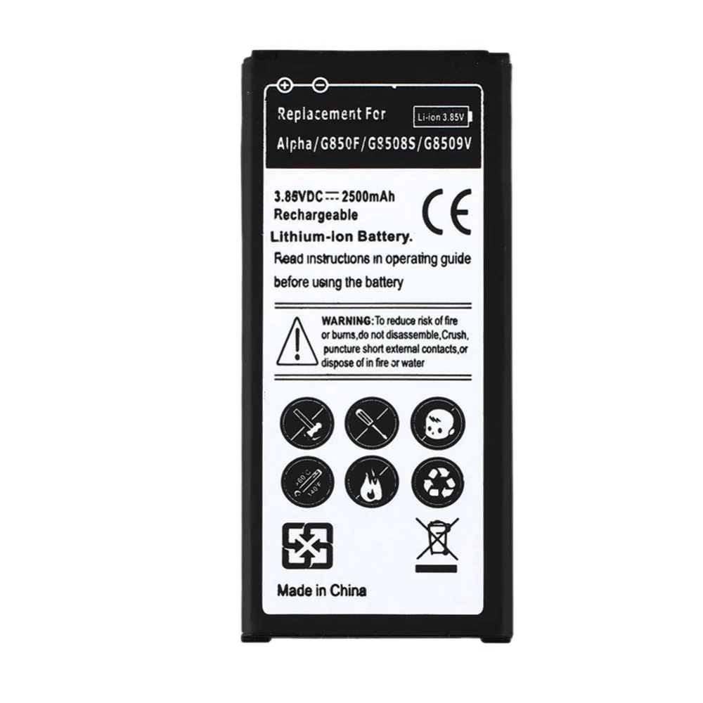 

1pc 3.85V 2500mAh EB-BG850BBC Replacement Phone Battery For Samsung Galaxy Alpha G850F G8508 G850M G8509V G8508S Batteria