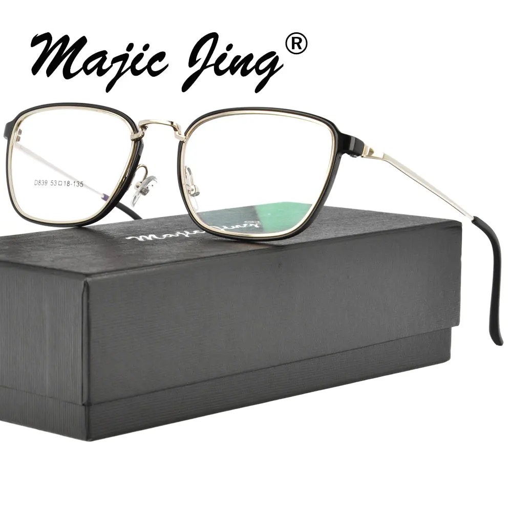 

Magic Jing metal stainless steel prescription spectacles RX optical frames myopia eyewear for men D839