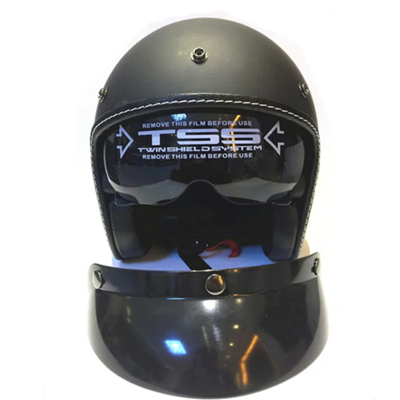 

WANLI brand motorcycle helmet vintage open face 3/4helmet motorbike motocross jet retro helmet capacete DOT vespa moto helmet