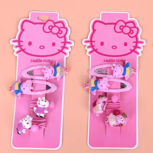 Fashion Children Headwear Elegant Hello Kitty Hair Clips Gum Elastic Fashion Children Headwear Elegant Hello Kitty Hair Clips Gum Elastic Bands Accessories Barrettes Scrunchies For