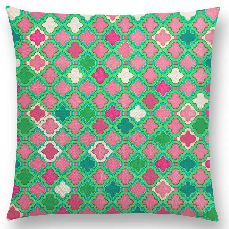 Новые красочные геометрические узоры Марокканская решетка мозаика шестиугольник звезды сердца цветы Красивая Автомобильная наволочка диванная подушка - Цвет: a005120