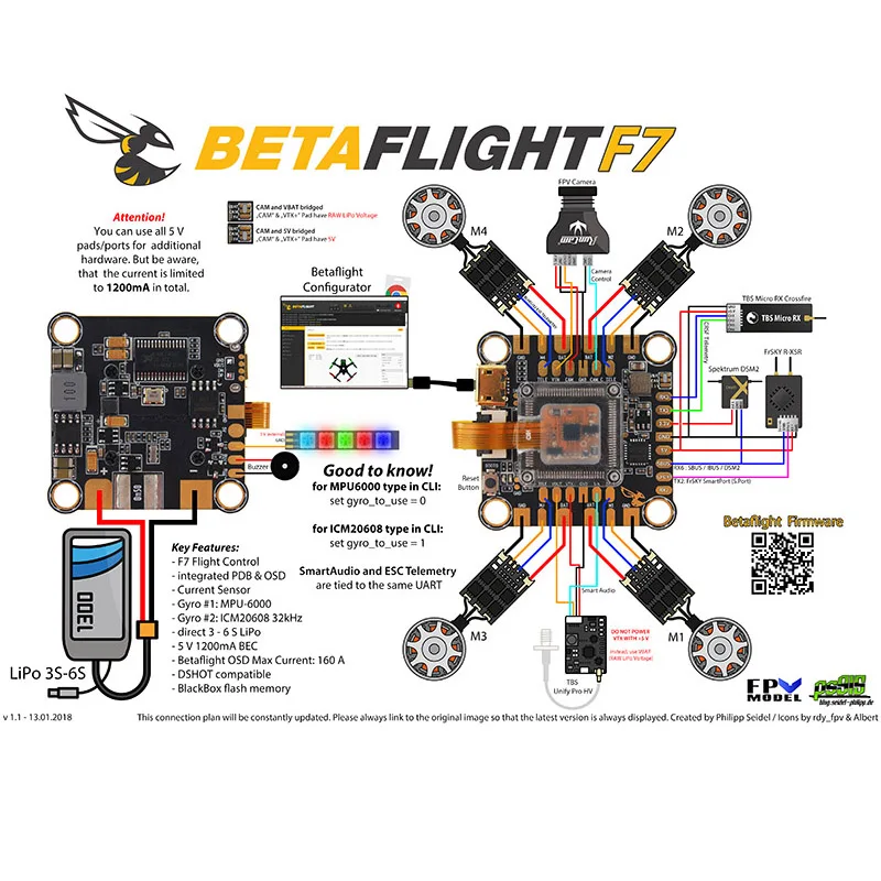 Схема полетного контроллера на hakrcf 722 v2