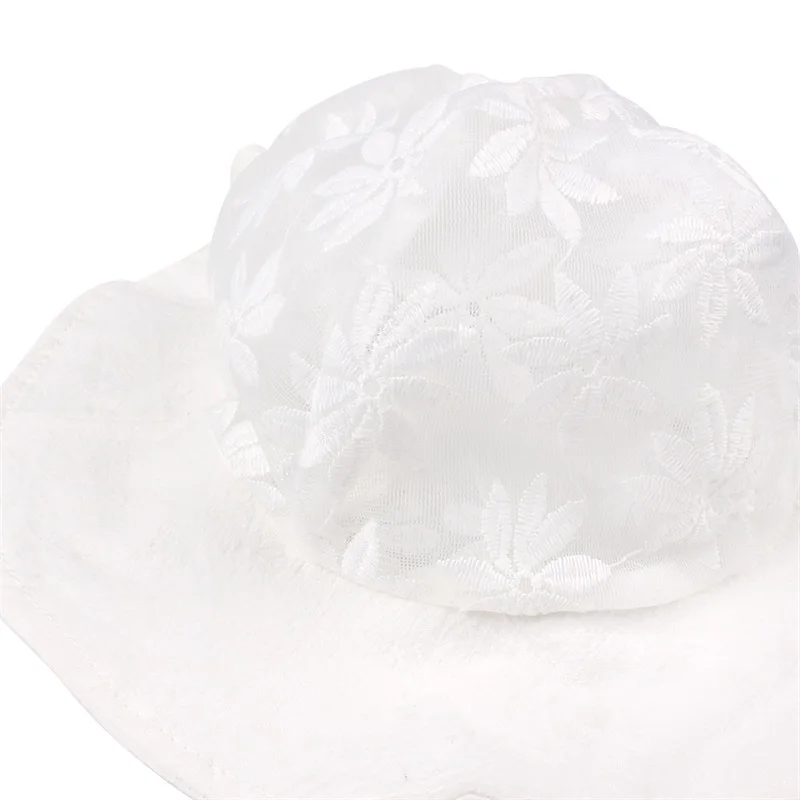 Princess Panama Baby Girls Hat Double Layer Lace Girls Hat Spring Summer Sun Cap Wide Brim Lace Up Hat Baby Girls Clothing 2018 (6)