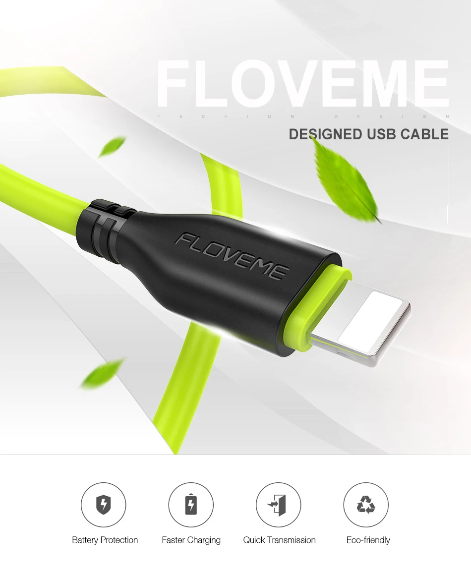 FLOVEME USB кабель для iPhone 7 8 X 2.2A зарядный кабель для синхронизации 0,3 м 1 м кабели для мобильных телефонов для Apple iPhone 10 6 7 8 Plus 5S зарядное устройство