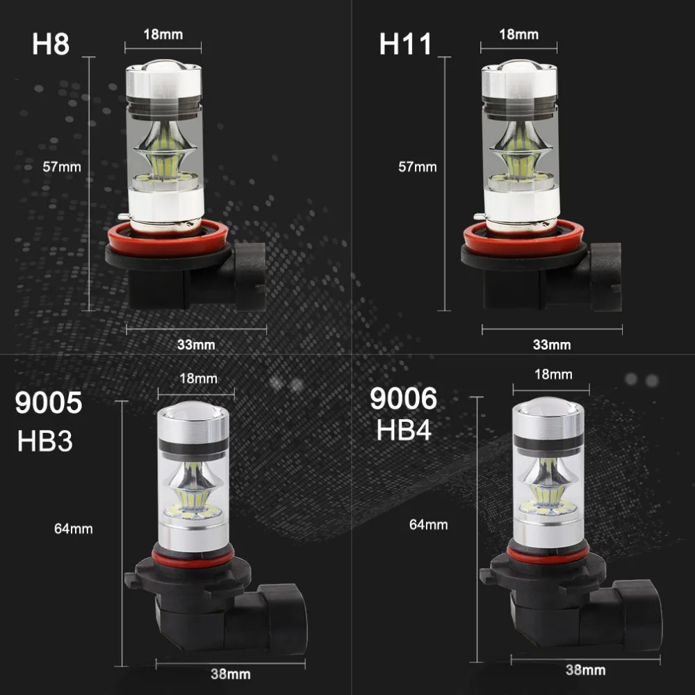 2 шт. H8 H11 Светодиодный светильник 9006 HB4 9005 HB3 автомобильный противотуманный светильник s 12V~ 24V 20 SMD дневные ходовые огни DRL авто светодиодный светильник 6000K белый