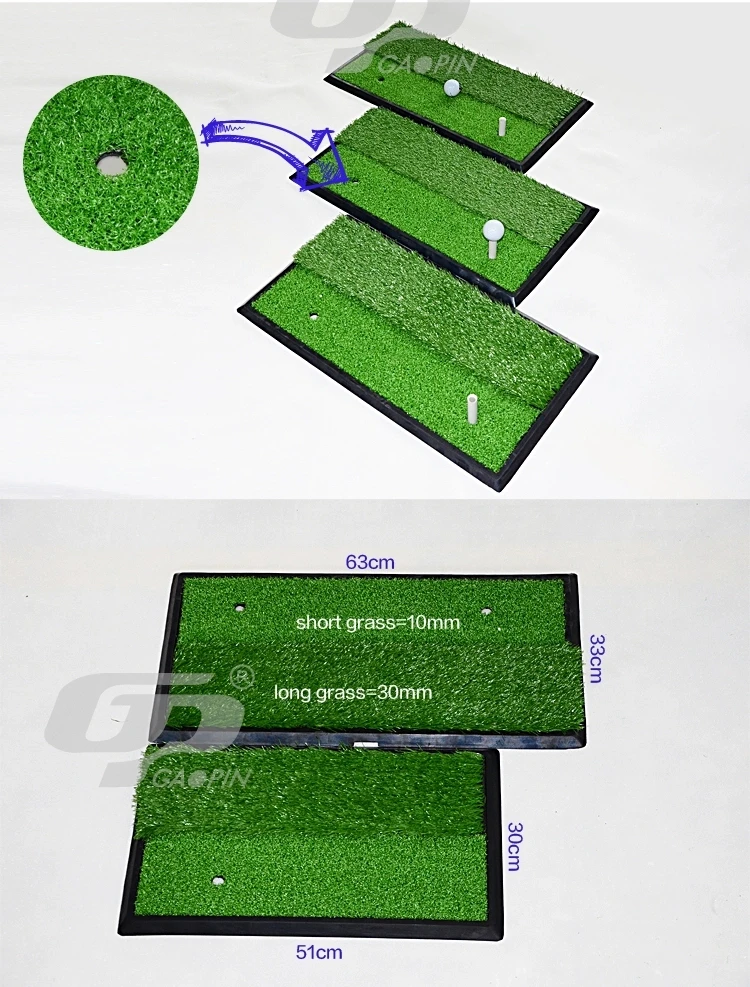 Мини-гольф качели коврик Чиппинг гольфа и коврик с резиновый коврик с укороченными рукавами травы для дома и улицы Портативный учебные пособия для гольфа