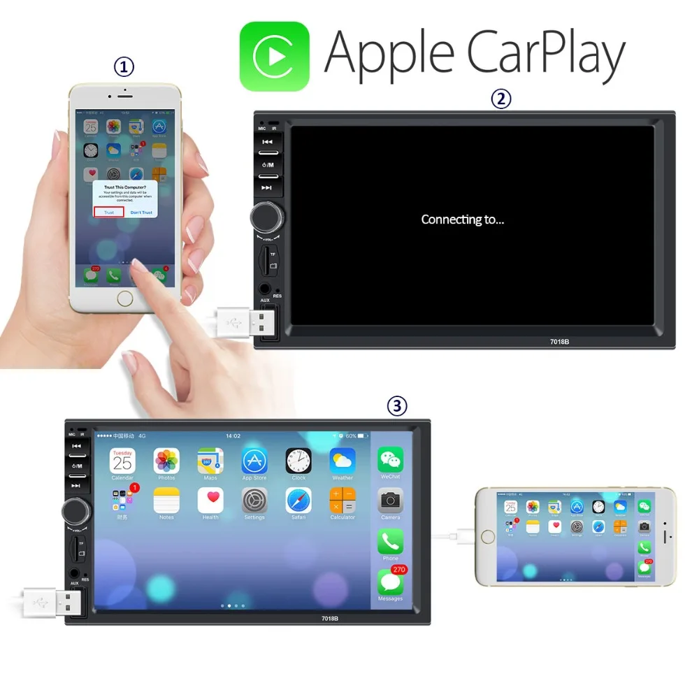 2 Din reproductor Multimedia DIN radio de coche con cámara trasera General 7 \