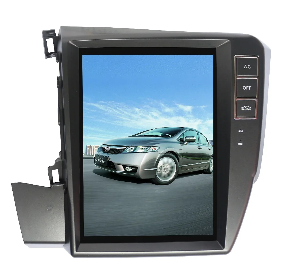 Top 12.1" Tesla Android 7.1 6.0 Fit HONDA CIVIC left driving 2012 2013 2014 2015 Car DVD Player Navigation GPS Radio 3G WIFI CAMERA 0