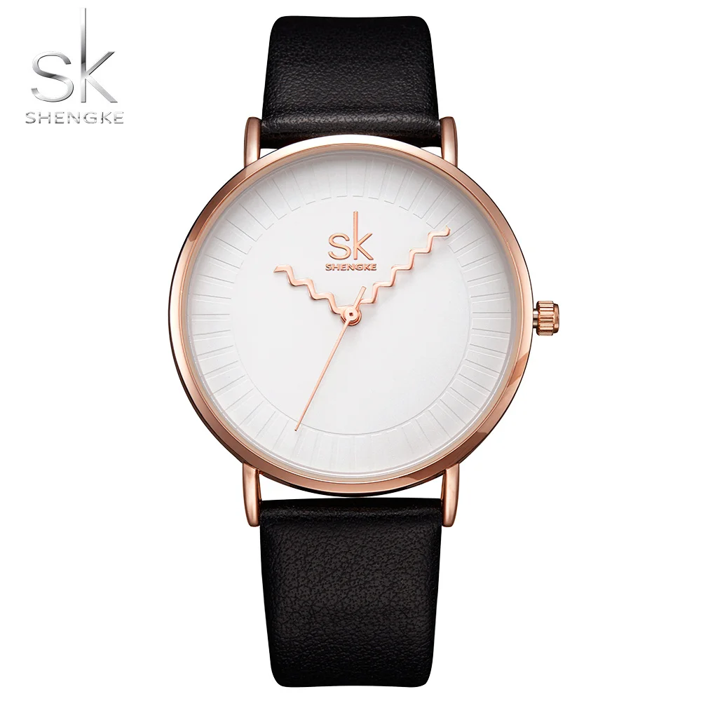 

SK 2017 Creative Quartz Watch for Women Ladies Leather Watchband Strap Clock Wristwatches for Woman Gifts
