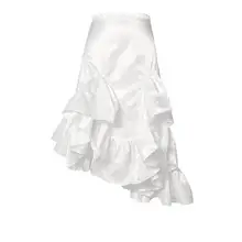 Новое поступление темпераментная тонкая стандартная Юбка Faldas Largas Elegantes черная юбка с оборками