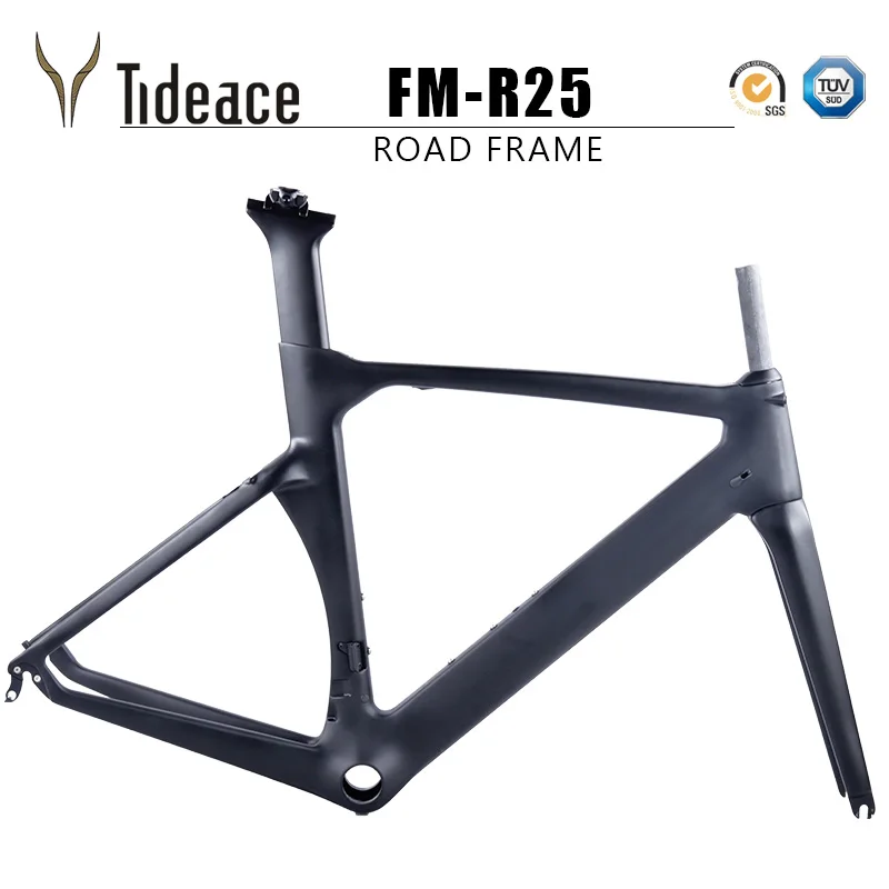 Cheap Tideace X brake full carbon racing frame road bike frames bike frameset 45/48/50/52/54/56cm carbon bicycle frame 2