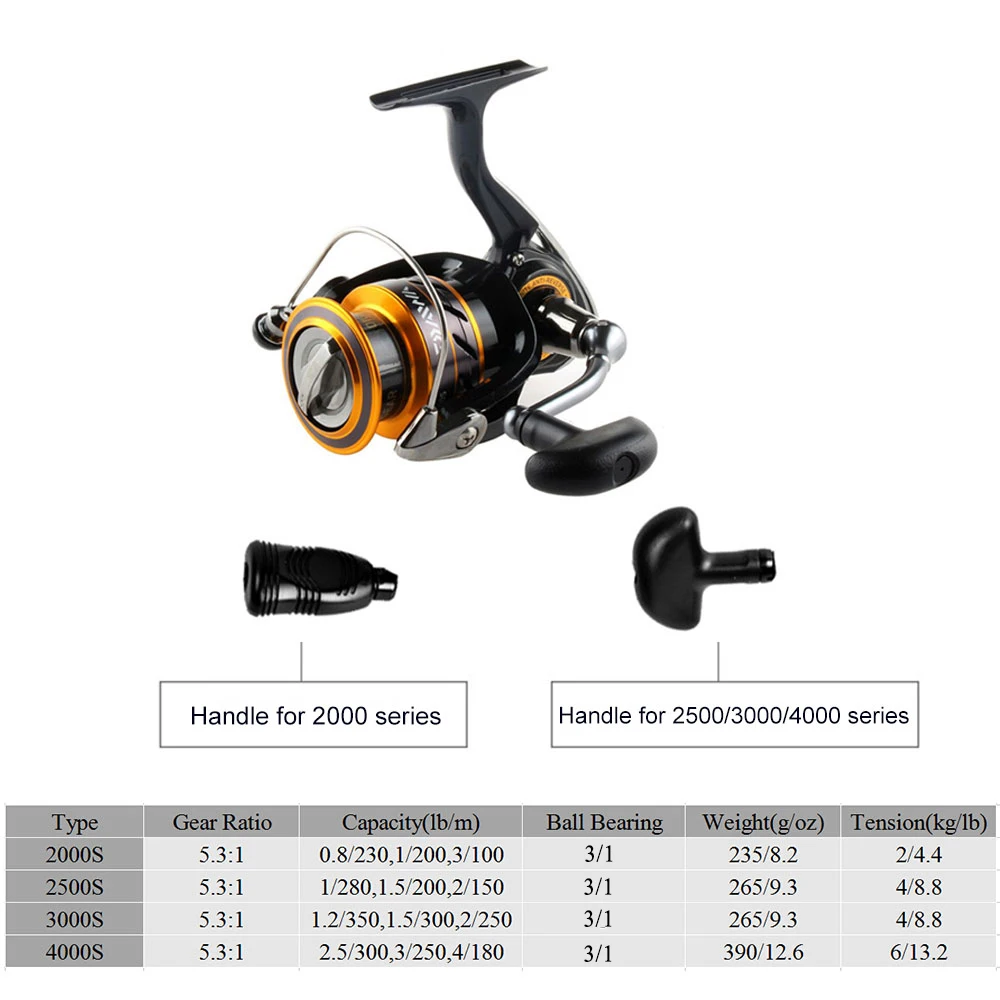 DAIWA спиннинговая Рыболовная катушка 5,3: 1 Передаточное отношение 2000 S/2500 S/3000 S/4000 S спиннинговая Катушка левая/правая сменная Рыболовная катушка