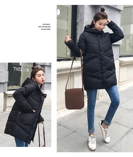 Karmel z kapturem elastyczna Zima w dół płaszcz kurtki długie ciepłe kobiety Casaco feminino Abrigos mujer Invierno 2018 Parkas płaszcze Outwear -
