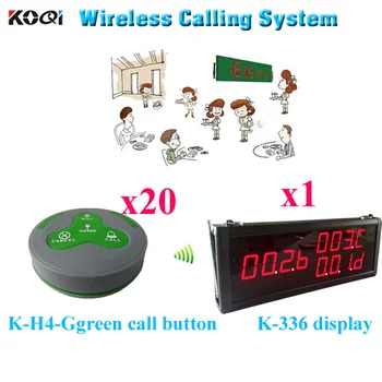 

Wireless Call Bell System Change Language Pager Transmitter Fast Customer Service (1 display 20 call button)
