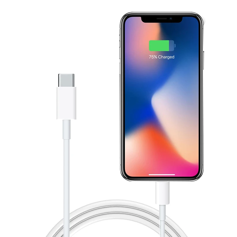 

Original PD Fast Charging Cable for Apple iPhone 8 Plus X XR XS Max iPad Pro Genuine 1m USB-C to 8 Pin Data Sync Cable Cord