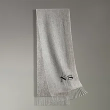 Черный нитевой персонализированный Одноцветный женский шарф с кисточками, заказной кашемировый зимний женский шарф из пашмины для девушек