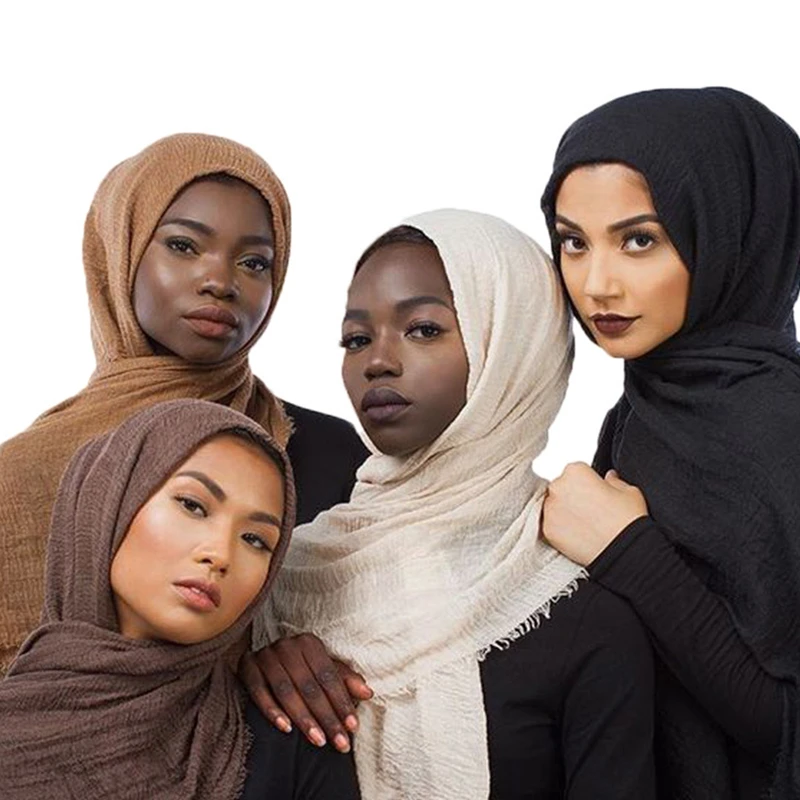 

Pure color hijab scarf women solid shawls and wraps big pashmina Soft cotton head scarves winter echarpe femme hijabs 66 colors