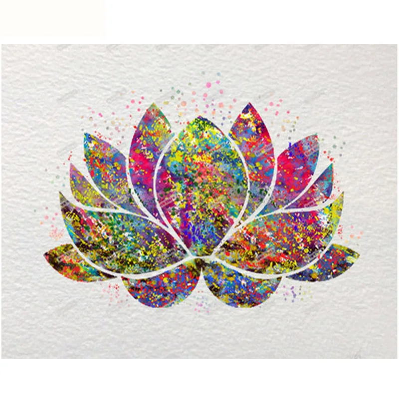 Diamond Embroidery Full Kit DIY Diamond Painting Lotus 3D Square Crystal Diamond Mosaic Icon Paste Crafts