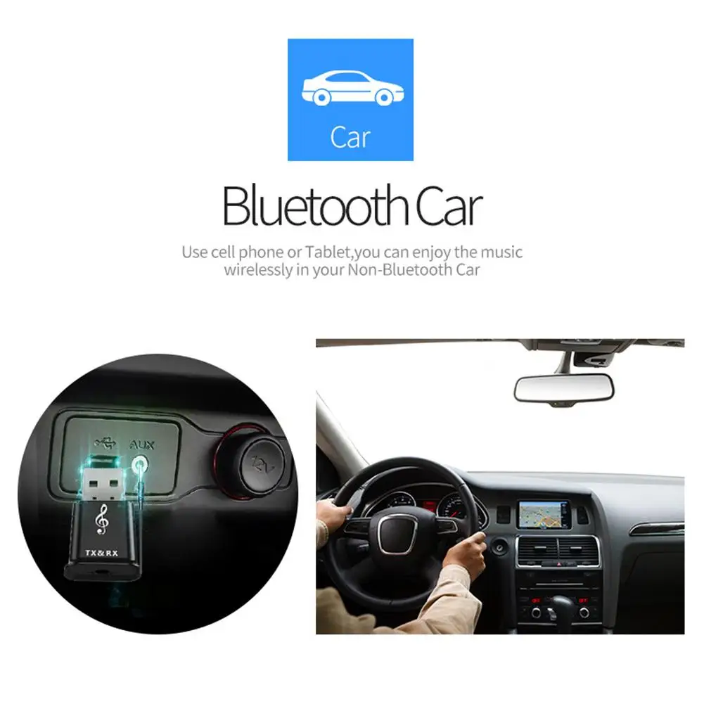 2 в 1 USB Bluetooth адаптер 5,0 для ПК Компьютерная Колонка Беспроводная мышь Bluetooth музыкальный аудио приемник передатчик Aptx