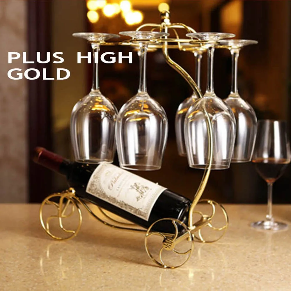 Decorative Racks Wine Bottle Holder Hanging Upside Down Cup Goblets Display Rack Iron Wine Stand Arts Design KC1283  (10)