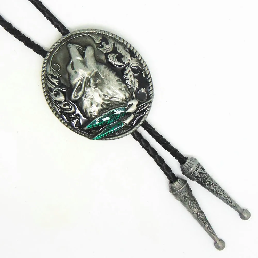Western Howling Wolf Bolo Tie The Great Big Store