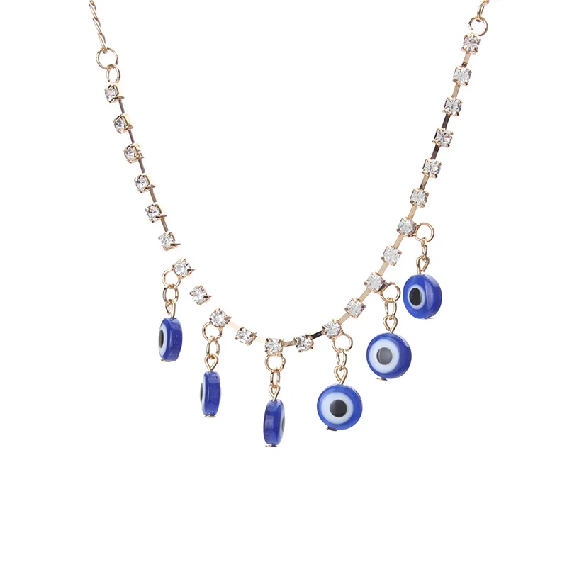 EVIL EYE new fashion 24cm blue evil eye necklace pendant gold geometric
