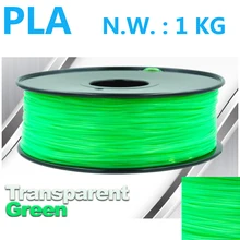 Капельки прозрачно-зеленого цвета 3d Пластиковые Нити impressora 3d США Naural материал 1,75 мм 3d Ручка Пластик pla 1 кг 3d принтеры нити pla