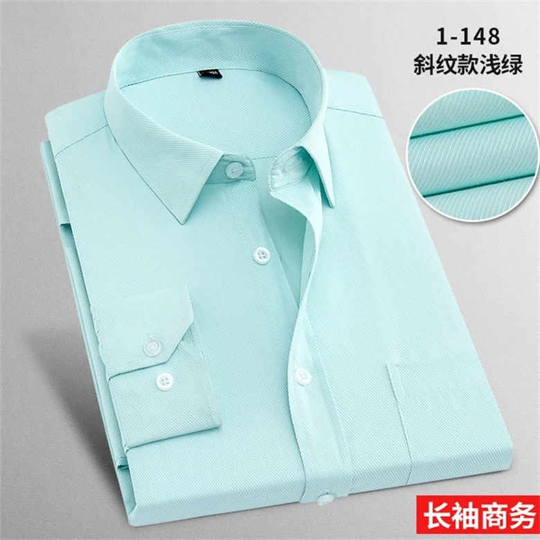 Мужская рубашка размера плюс 6XL 8XL 10XL 12XL 14XL, однотонная, в деловом стиле, легкая, с длинным рукавом, синяя, желтая, красная, 130 кг, 150 кг - Цвет: 1-148