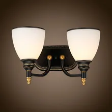 Mediterranean Double Glass Vintage Wall Lamp European Style LED Wall Light Mirror lamps For Indoor Home Lighting Wall Sconce