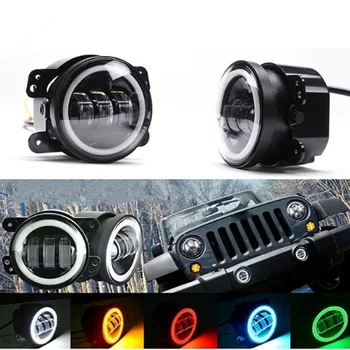

2PCS 4Inch Round Led Fog Lights 30W 6000K White Halo Ring DRL Off Road Fog Lamps For Jeep Wrangler JK TJ LJ Grand Cherokee