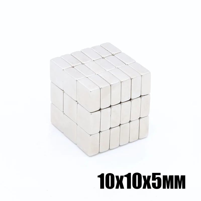 100 шт 10x10x5 мм N35 супер сильный Малый NdFeB 10*10*5 мм неодимовые магниты редкоземельных мощный магнит 10x10x5 мм