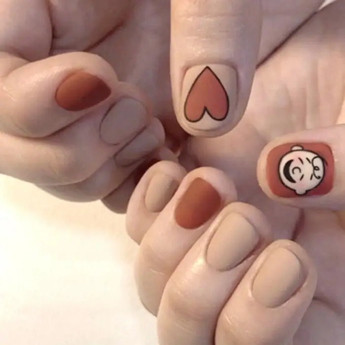 24 шт поддельные ногти с клеем женские маникюрные наклейки для ногтей корейские оранжевые сердечки цветные накладные ногти