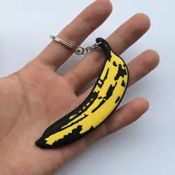 10 шт./лот оптовая продажа Энди Warhol банан желтый политические поп Двусторонняя ПВХ брелоки мягкие виниловая Резина