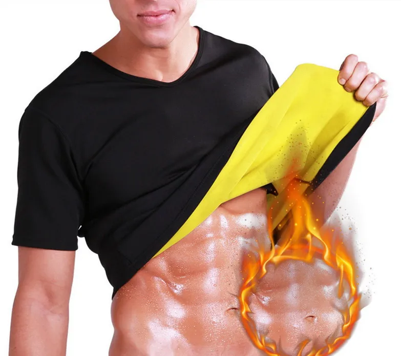 Мужская мода для похудения формирователь Неопрен пот корсаж с эффектом сауны спортзалы фитнесс корсет Бодибилдинг спортивные футболки