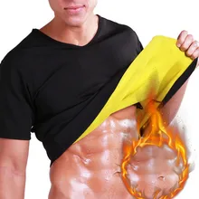 Мужская мода для похудения формирователь Неопрен пот корсаж с эффектом сауны спортзалы фитнесс корсет Бодибилдинг спортивные футболки