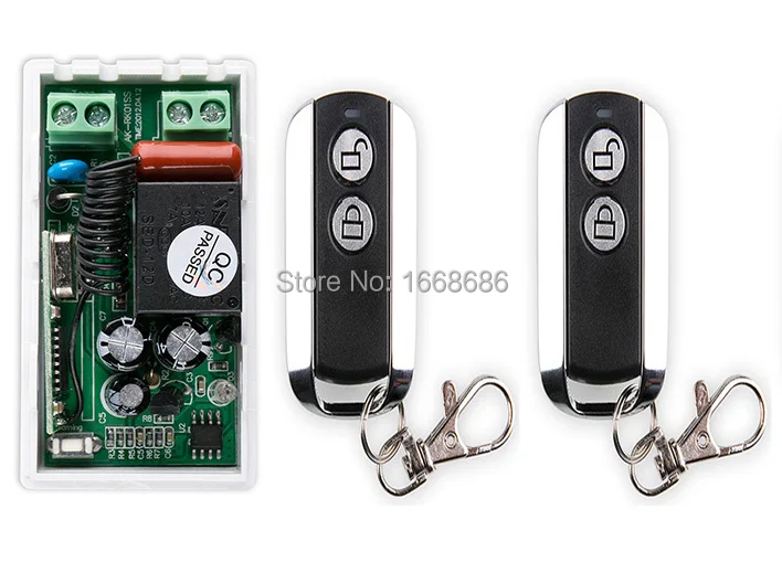 

most simple wiring New AC 220 V 1CH Wireless Remote Control Switch System 1pcs Receiver & 2pcs 2 Keys metal waterproof Remote