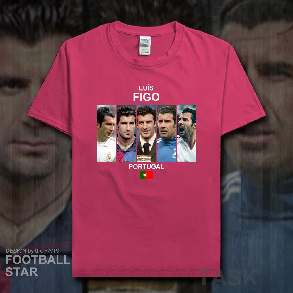 

Luis Figo t shirt men jerseys Portugal footballer star Real tshirt cotton fitness t-shirts casual clothes summer Madrid tees 20
