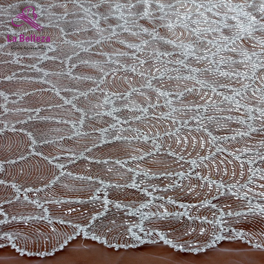 Off white французская вискоза с блестками вышивка Тюлевая сетчатая кружевная ткань свадебное/вечернее платье кружевная ткань 130 см