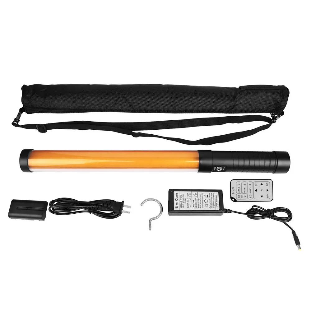 Travor STL-900 портативный ручной трубчатый светодиодный видео светильник с регулируемой яркостью двухцветный 3200 K/5600 K светильник для фотосъемки с пультом дистанционного управления