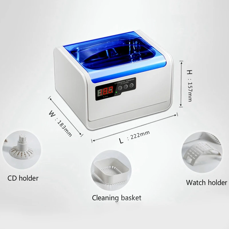 

Digital Ultrasonic Cleaner Washer Tableware Fruit Glasses Teeth Razor Cd Jewelry Watch Ultrasound Bath Tank-1.4L 70W-Eu Plug