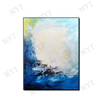 

Free Shipping 100% Hand Painted Oil Painting Blue Color Wall Canvas Decor Art Home Wall Decoration Pieces Newest Oil Painting