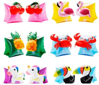 

30Pairs/lot Cute Arm Swimming Ring Child inflatable Pool Float Swimming Arm Ring Float Ring Fruit Animal Modeling Party Gifts