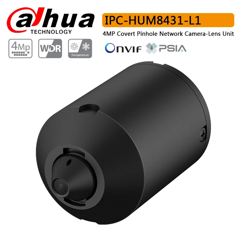 

Original Dahua IPC-HUM8431-L1 4MP Covert Pinhole Network Camera-Lens Unit Sensor Unit 2.8mm Fixed Mini Lens Day/Night Metal case
