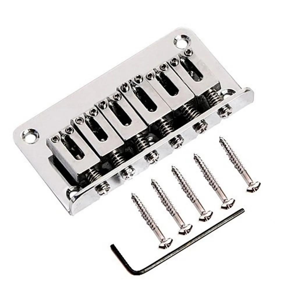 1pcs 6 Saddle Hardtail Bridge Top Load 78mm Chrome Guitar Partsin