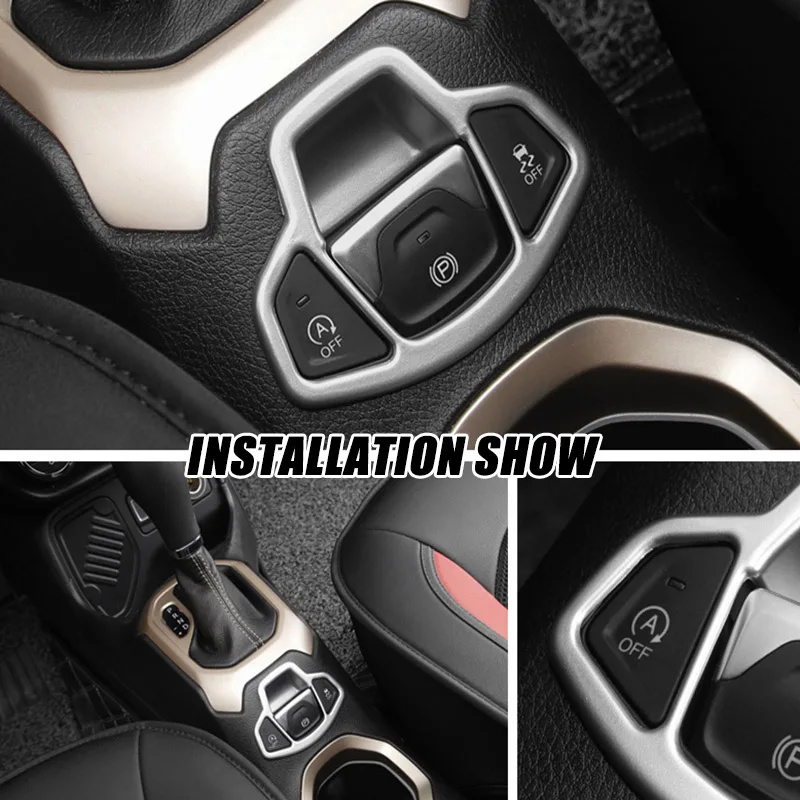 Для Jeep Renegade хромированная кнопка ручного тормоза центральная консоль крышка отделка ободок молдинг комплект стайлинга автомобилей