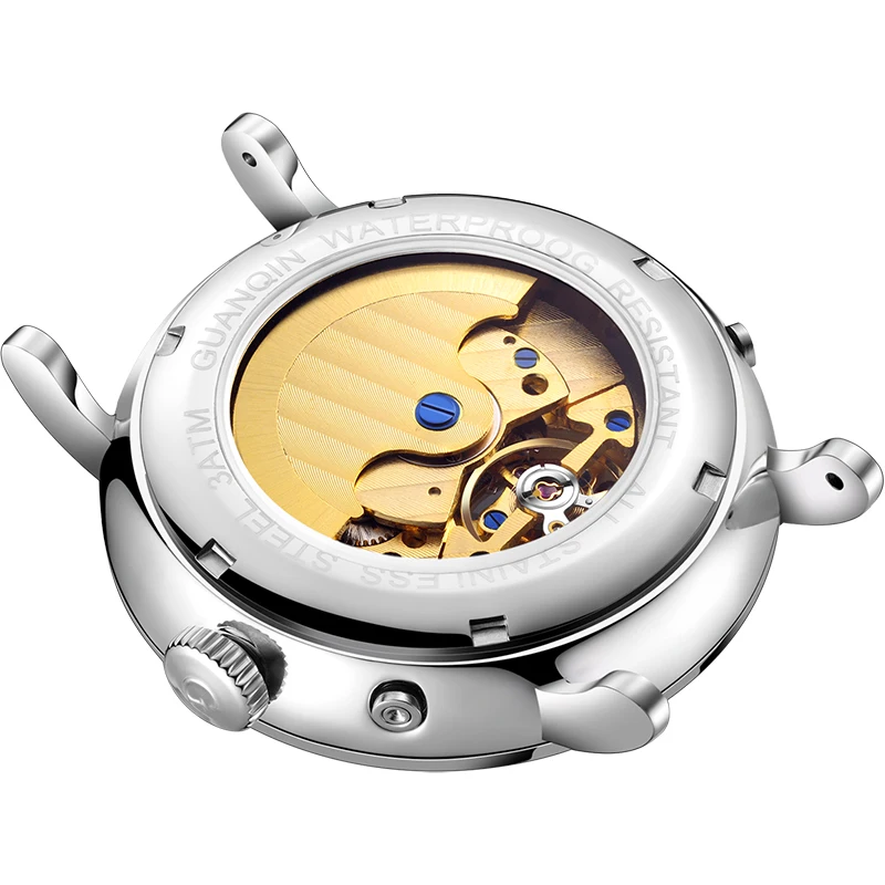 GUANQIN ووتش الرجال GJ16113 رجال كبار الساعات العلامة التجارية الفاخرة التلقائي ساعات آلية حذافة الفولاذ المقاوم للصدأ ساعة اليد 2019