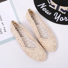 Женская обувь на плоской подошве, новинка года, Летние удобные лоферы на полой подошве с кружевом, туфли-лодочки, женская повседневная обувь с закрытым носком, Mujer Chaussures