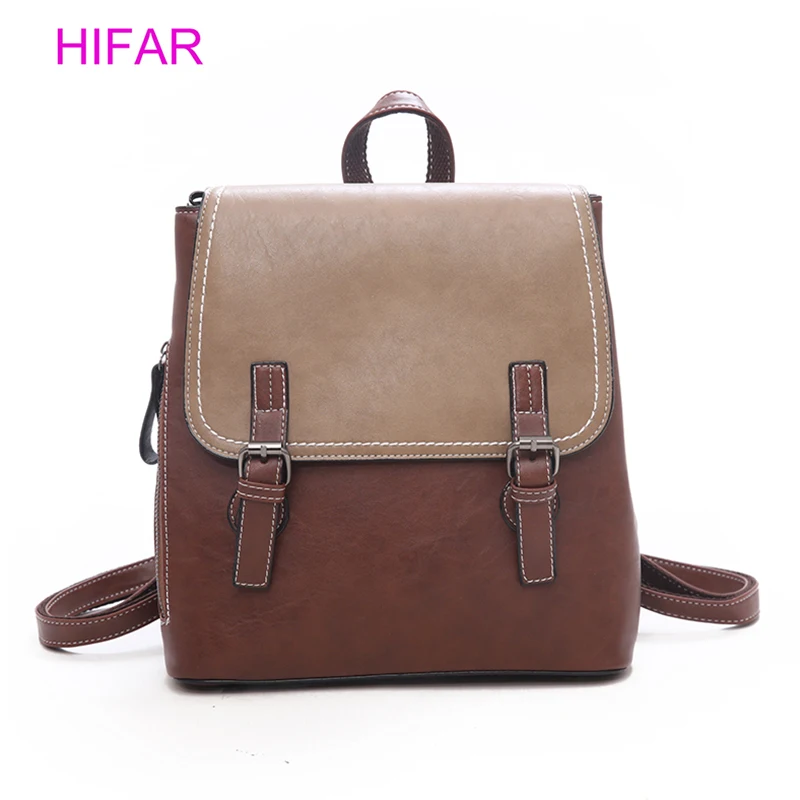

HIFAR 2019 Brand Leather Small Backpack Women Backpacks Female School Bags for Girls Fashion Travel Bag Black Rucksack Mochila