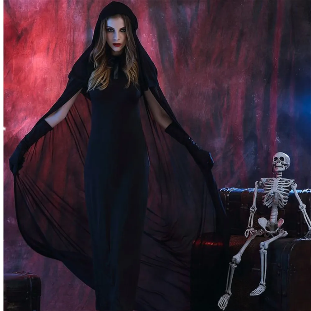 Cosplay Halloween Black Devil Costume Death dress Vampire Witch Costume